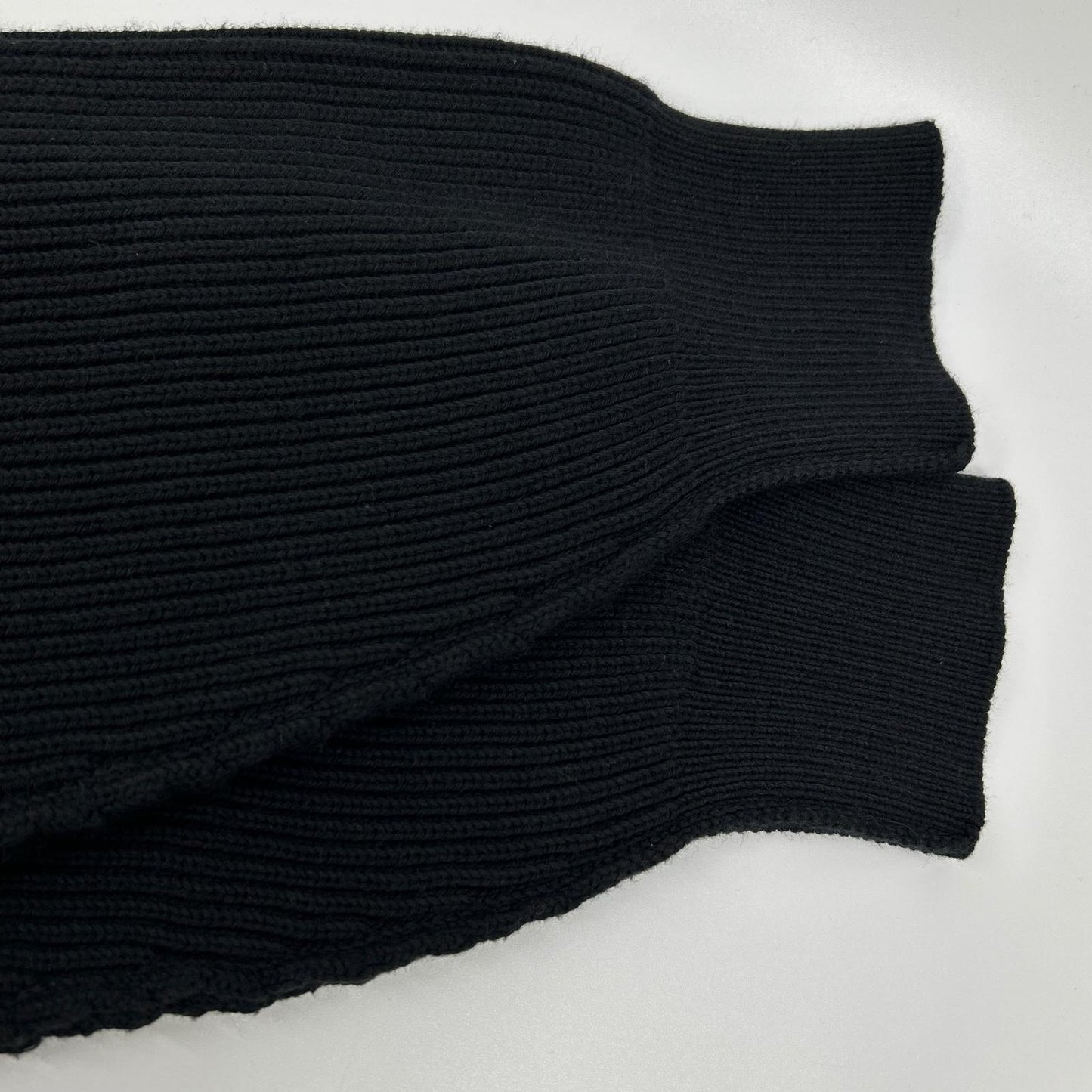 BALENCIAGA バレンシアガ 812125 ブラック コットン ウール ストレッチ クルーネック ニット トップス