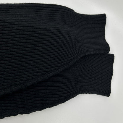 BALENCIAGA バレンシアガ 812125 ブラック コットン ウール ストレッチ クルーネック ニット トップス