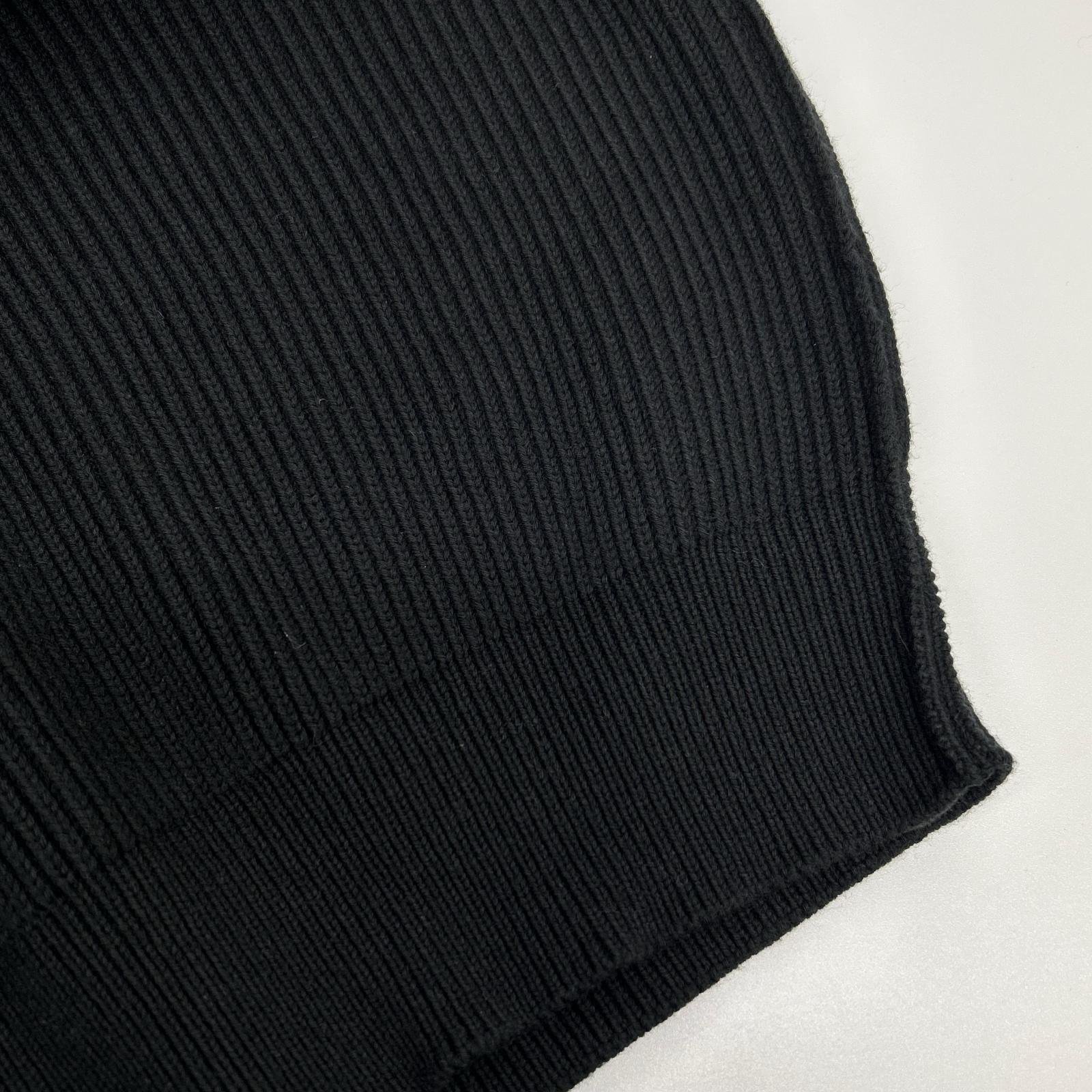 BALENCIAGA バレンシアガ 812125 ブラック コットン ウール ストレッチ クルーネック ニット トップス