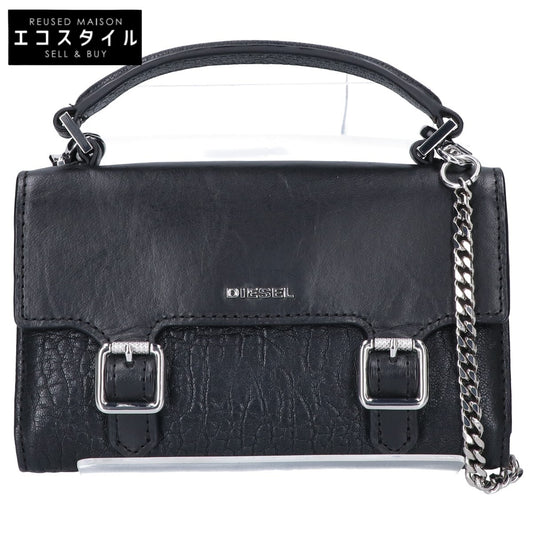 DIESEL ディーゼル ブラック レザー チェーンショルダーウォレット 長財布（小銭入れあり）