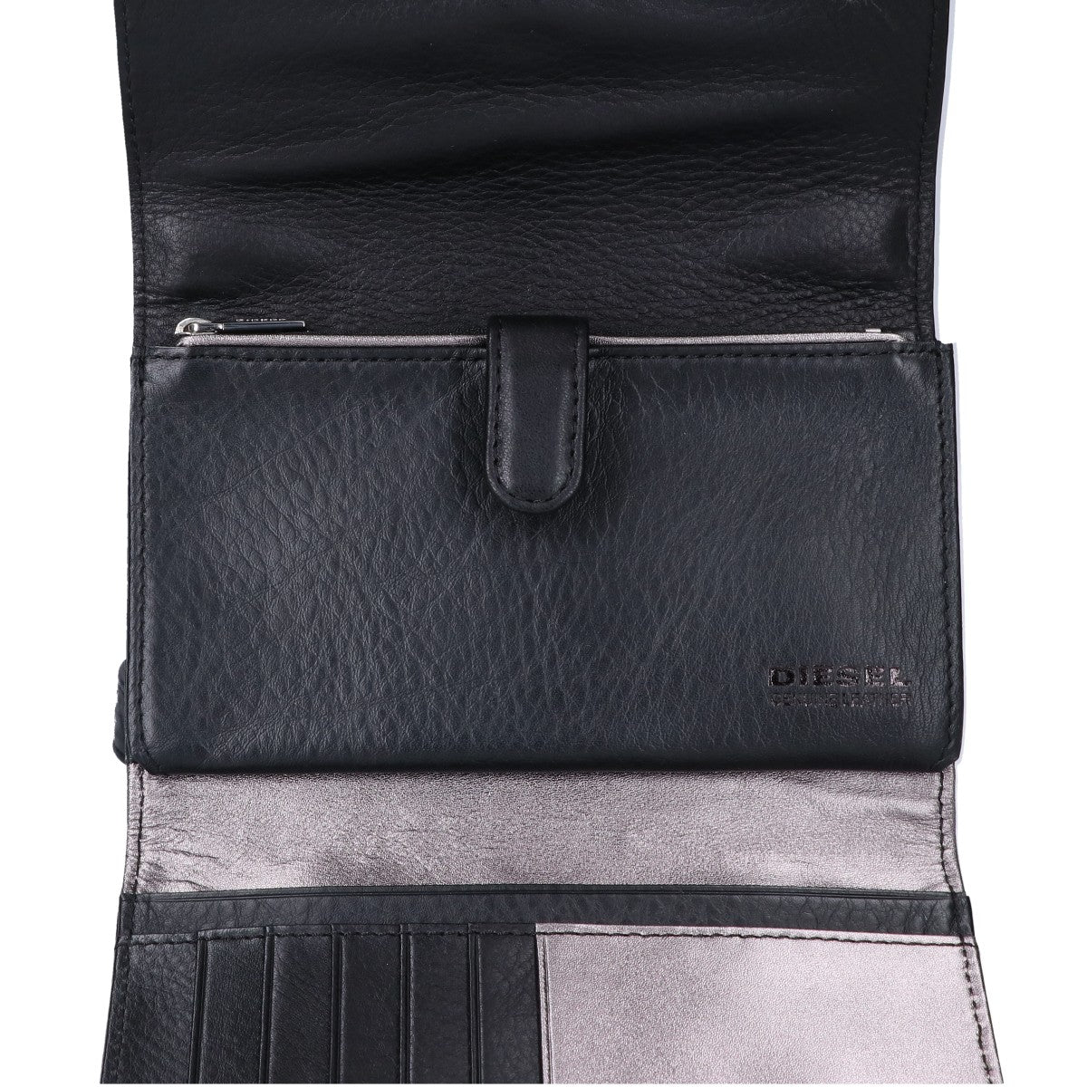 DIESEL ディーゼル ブラック レザー チェーンショルダーウォレット 長財布（小銭入れあり）