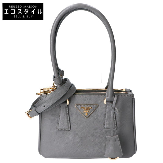 PRADA 1BA906 Gray Galleria Saffiano Leather Mini Bag Handbag