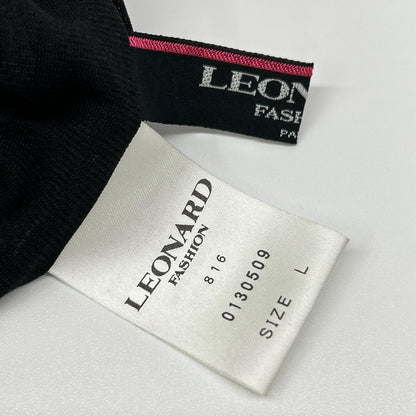 LEONARD レオナール 0130509 ブラック×ピンク フラワー ワンピース ワンピース