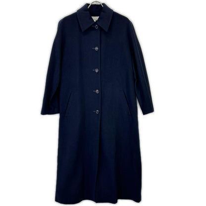 Calvin Klein カルバンクライン ネイビー カシミヤ混 ステンカラーロングコート コート