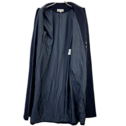 Calvin Klein カルバンクライン ネイビー カシミヤ混 ステンカラーロングコート コート