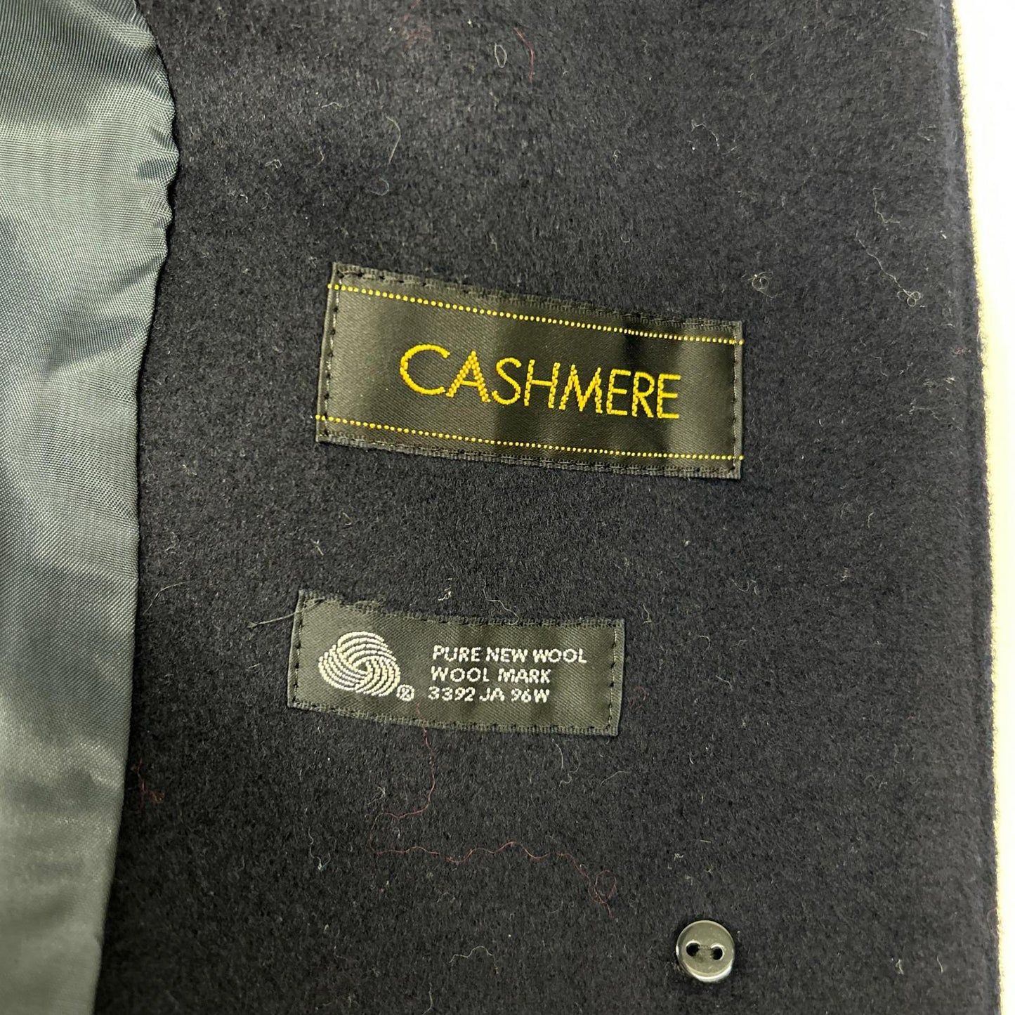 Calvin Klein カルバンクライン ネイビー カシミヤ混 ステンカラーロングコート コート