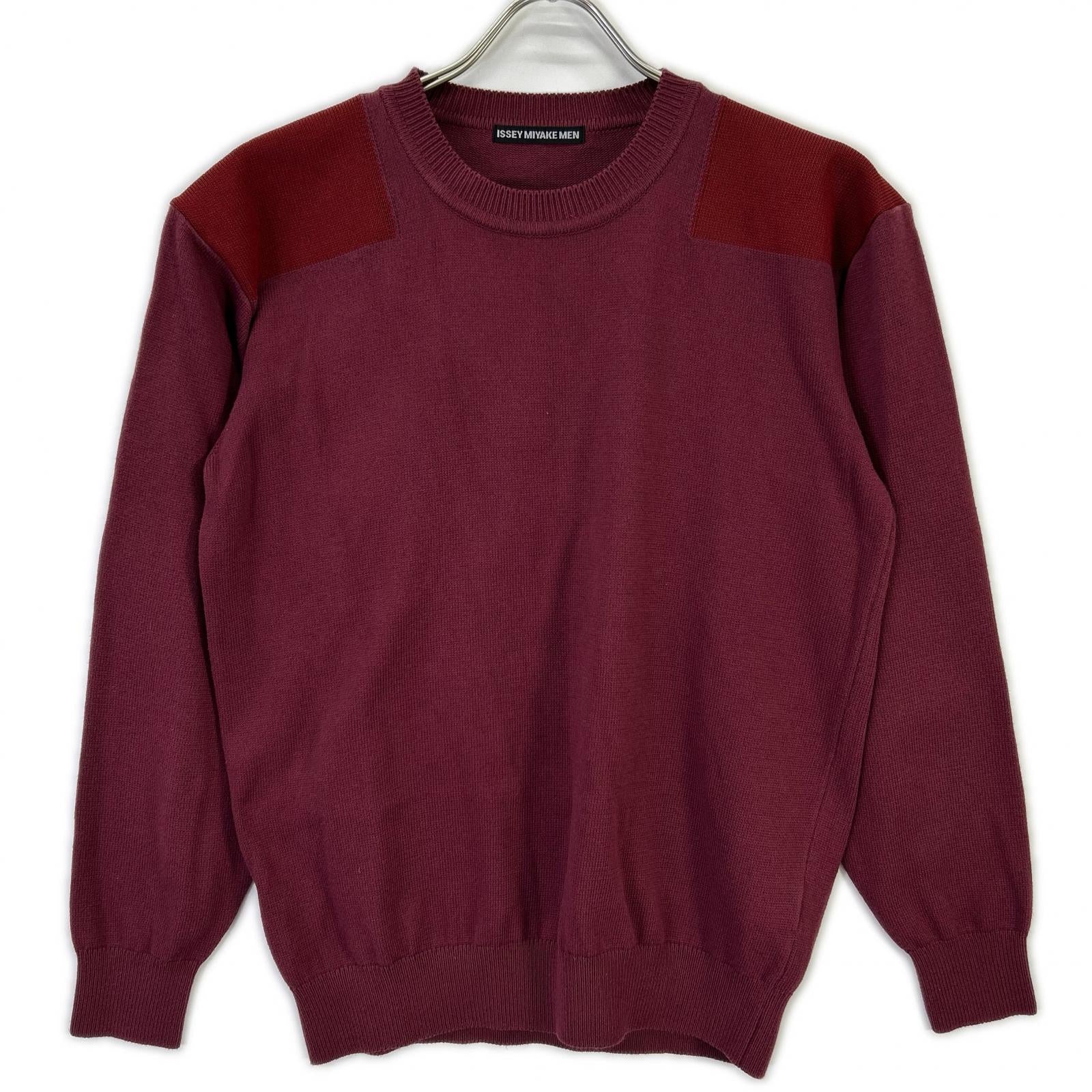 ISSEY MIYAKE MEN イッセイミヤケメン ME01KN198 ボルドー クルーネックニット トップス