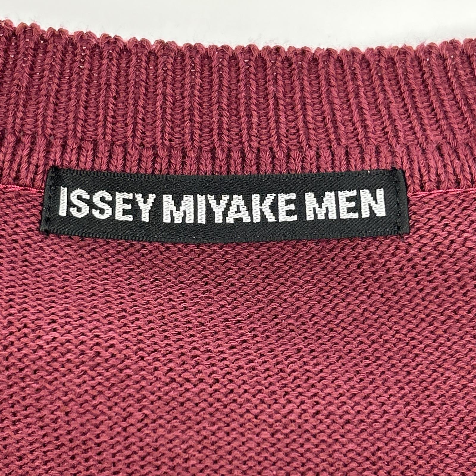 ISSEY MIYAKE MEN イッセイミヤケメン ME01KN198 ボルドー クルーネックニット トップス
