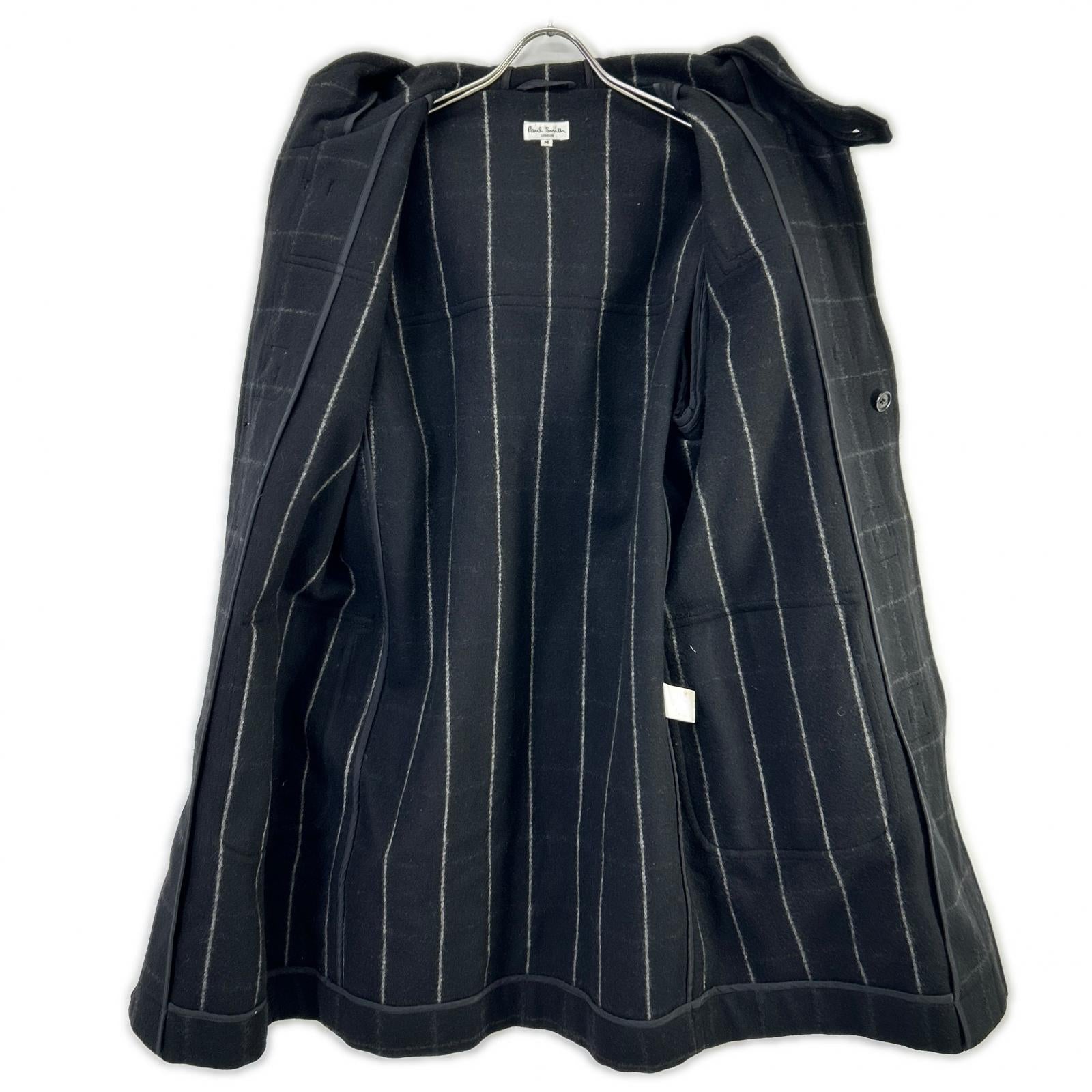 PaulSmith ポールスミス ブラック ウインドーペーン ウール ダッフルコート コート
