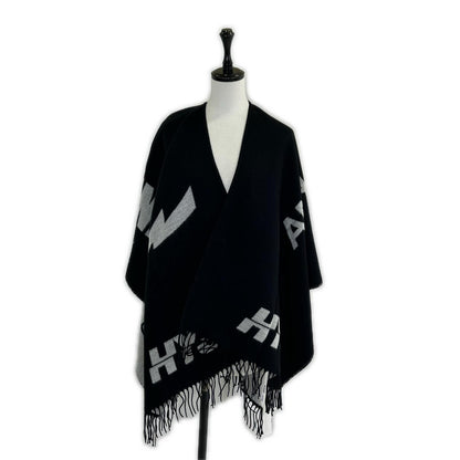 HYSTERIC GLAMOUR ヒステリックグラマー 02203QC02996 ブラック ロゴ ポンチョ ポンチョ ケープ