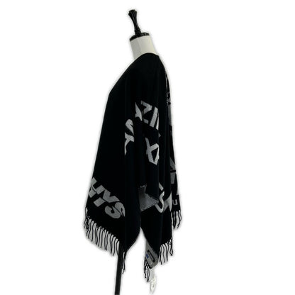 HYSTERIC GLAMOUR ヒステリックグラマー 02203QC02996 ブラック ロゴ ポンチョ ポンチョ ケープ