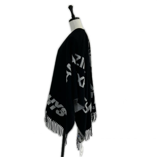 HYSTERIC GLAMOUR ヒステリックグラマー 02203QC02996 ブラック ロゴ ポンチョ ポンチョ ケープ