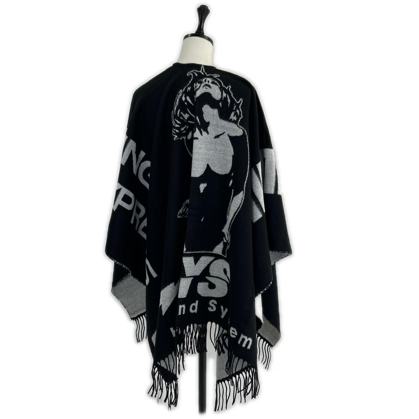 HYSTERIC GLAMOUR ヒステリックグラマー 02203QC02996 ブラック ロゴ ポンチョ ポンチョ ケープ