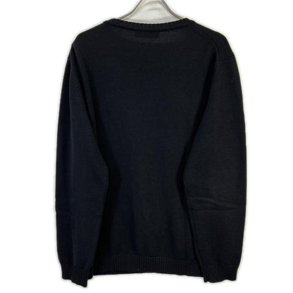 FENDI FZY020 black patch crew-neck knit top