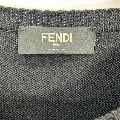 FENDI フェンディ FZY020 ブラック ワッペン クルーネックニット トップス