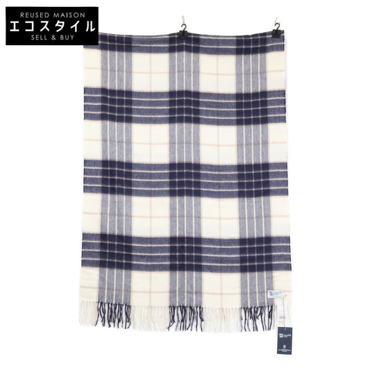 Johnstons 【Like New】Tartan-Check Cashmere Fringed Stole