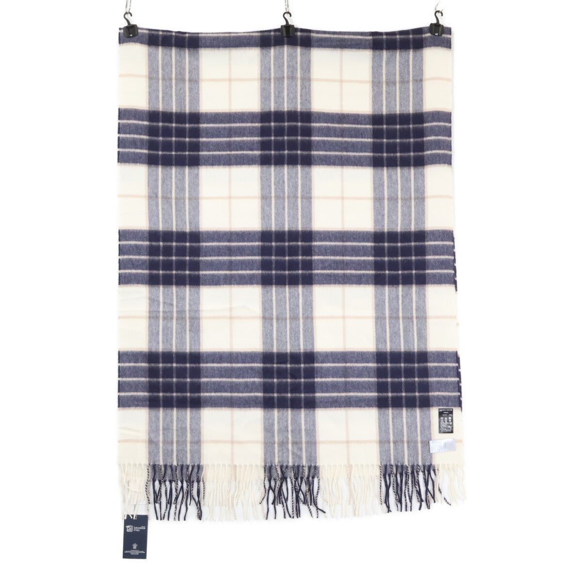 Johnstons ジョンストンズ 【新品同様】タータンチェック カシミヤ フリンジ ストール