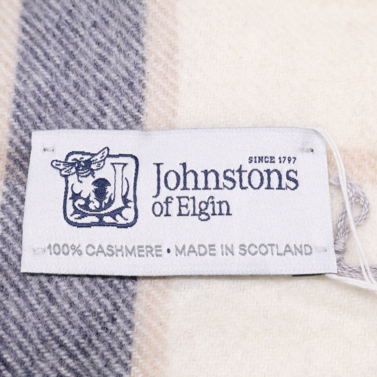 Johnstons ジョンストンズ 【新品同様】タータンチェック カシミヤ フリンジ ストール
