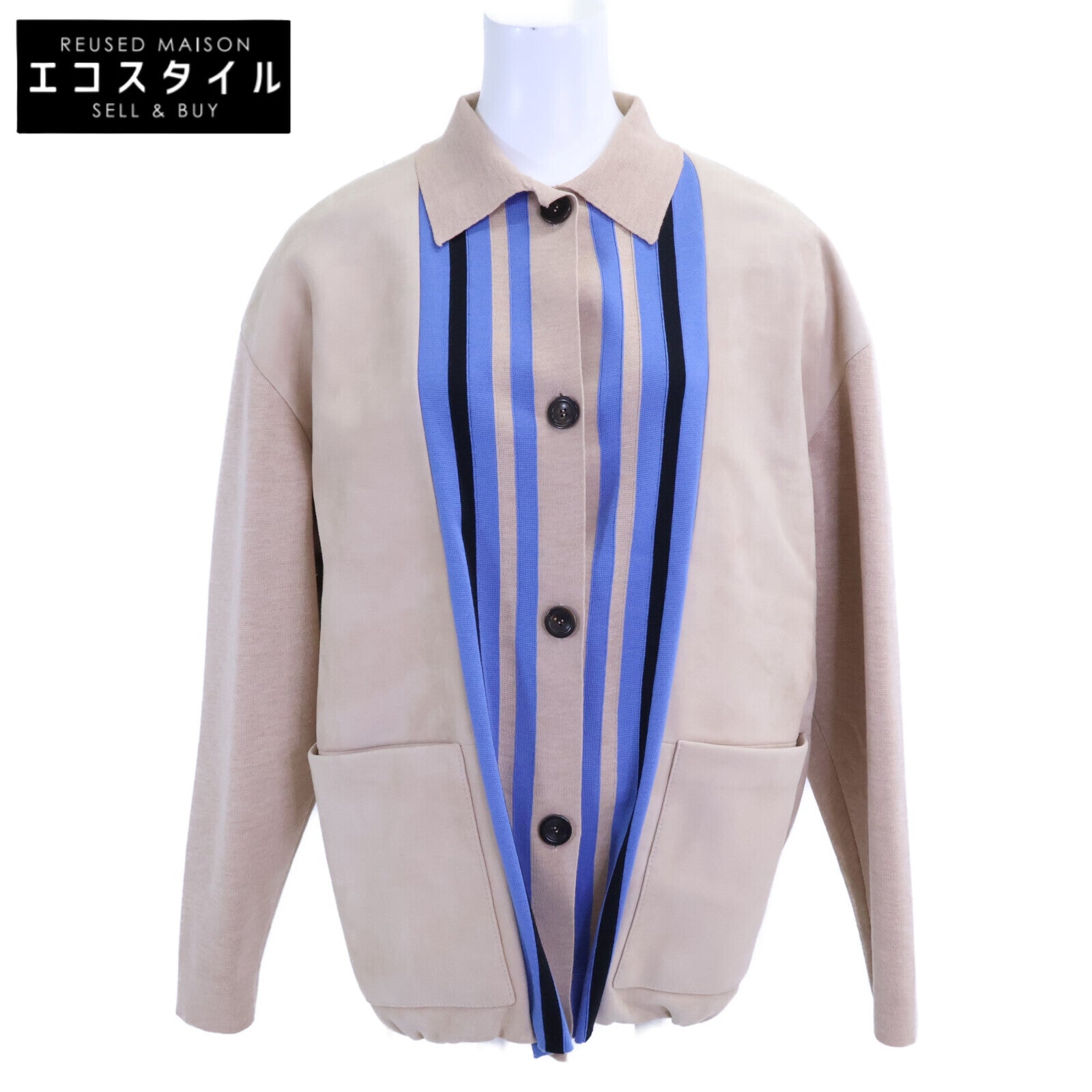 MIUMIU ミュウミュウ 【新品同様/国内正規】MPV751 BLOUSON スエード/ニット切替 ブルゾン ジャケット