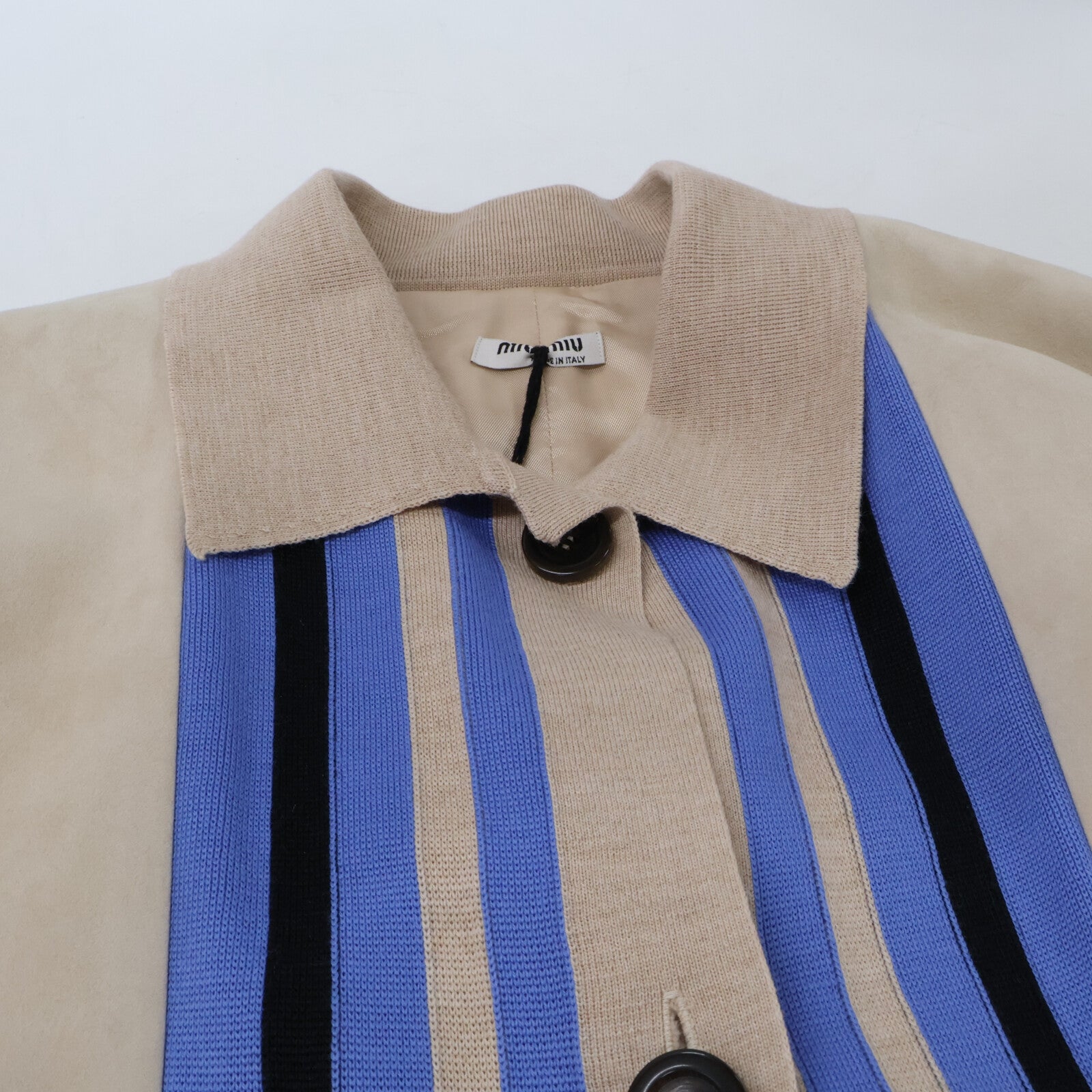 MIUMIU ミュウミュウ 【新品同様/国内正規】MPV751 BLOUSON スエード/ニット切替 ブルゾン ジャケット