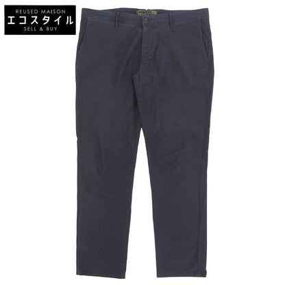 INCOTEX Garment-dyed cotton stretch jacquard slim tapered pants, men's, navy, 40