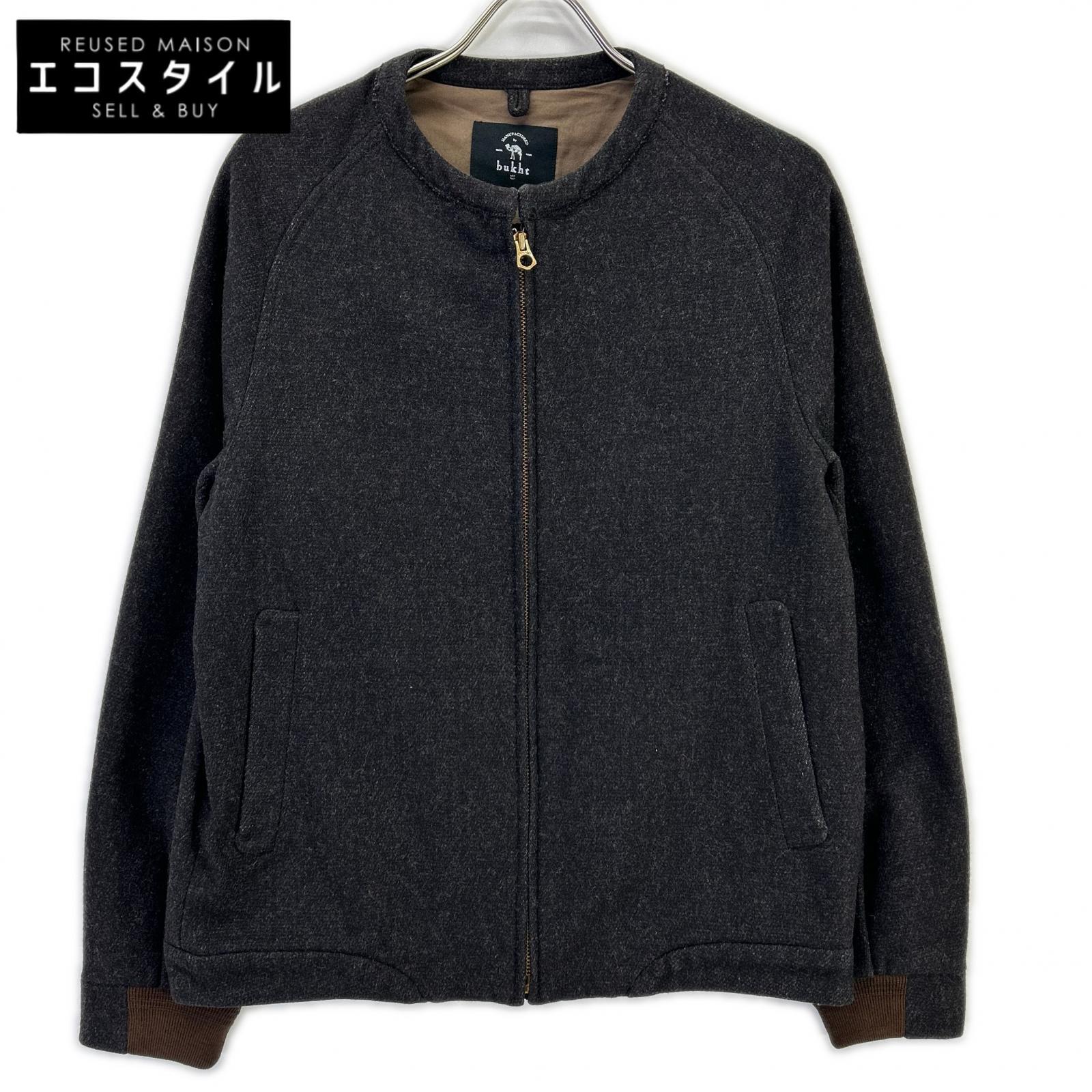 bukht ブフト B-66508 ブラック ウール×カシミヤ ノーカラージャケット ジャケット