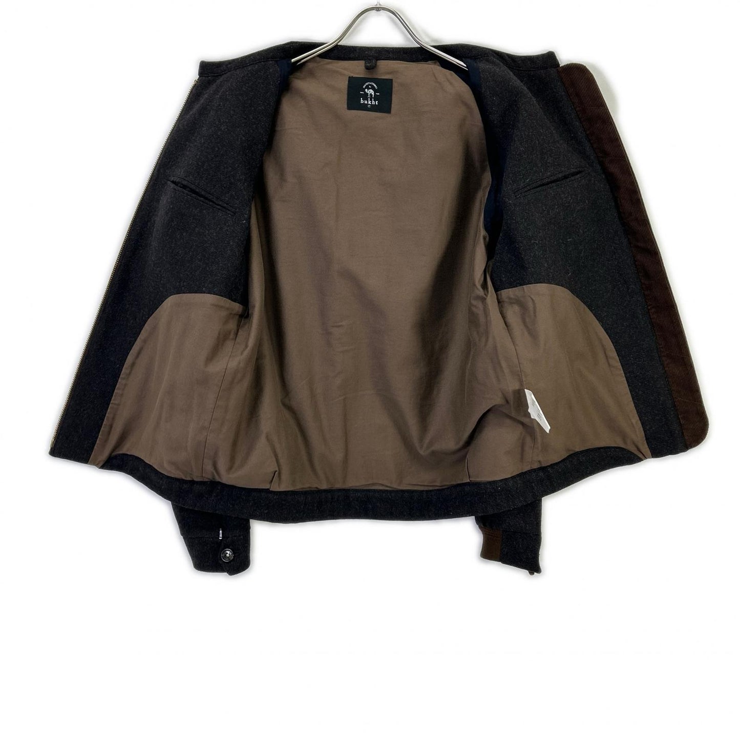 bukht ブフト B-66508 ブラック ウール×カシミヤ ノーカラージャケット ジャケット