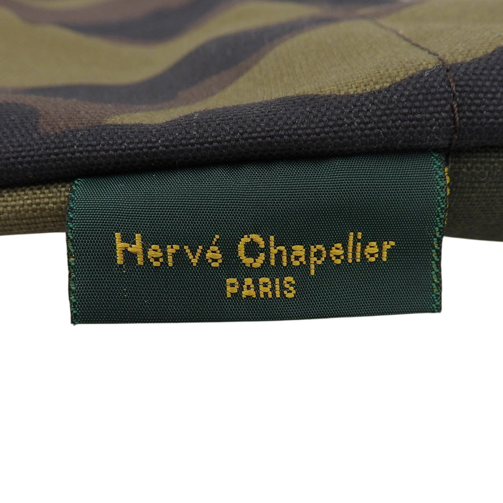 Herve Chapelier エルベシャプリエ カモフラージュ 舟形 トートバッグ キャンバス レディース カーキグリーン トートバッグ