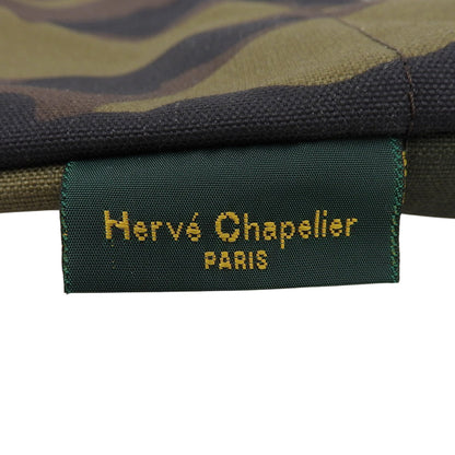 Herve Chapelier エルベシャプリエ カモフラージュ 舟形 トートバッグ キャンバス レディース カーキグリーン トートバッグ