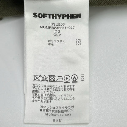 SOFTHYPHEN ソフトハイフン MGMFB232251 オリーブ ウール混 長袖シャツ トップス