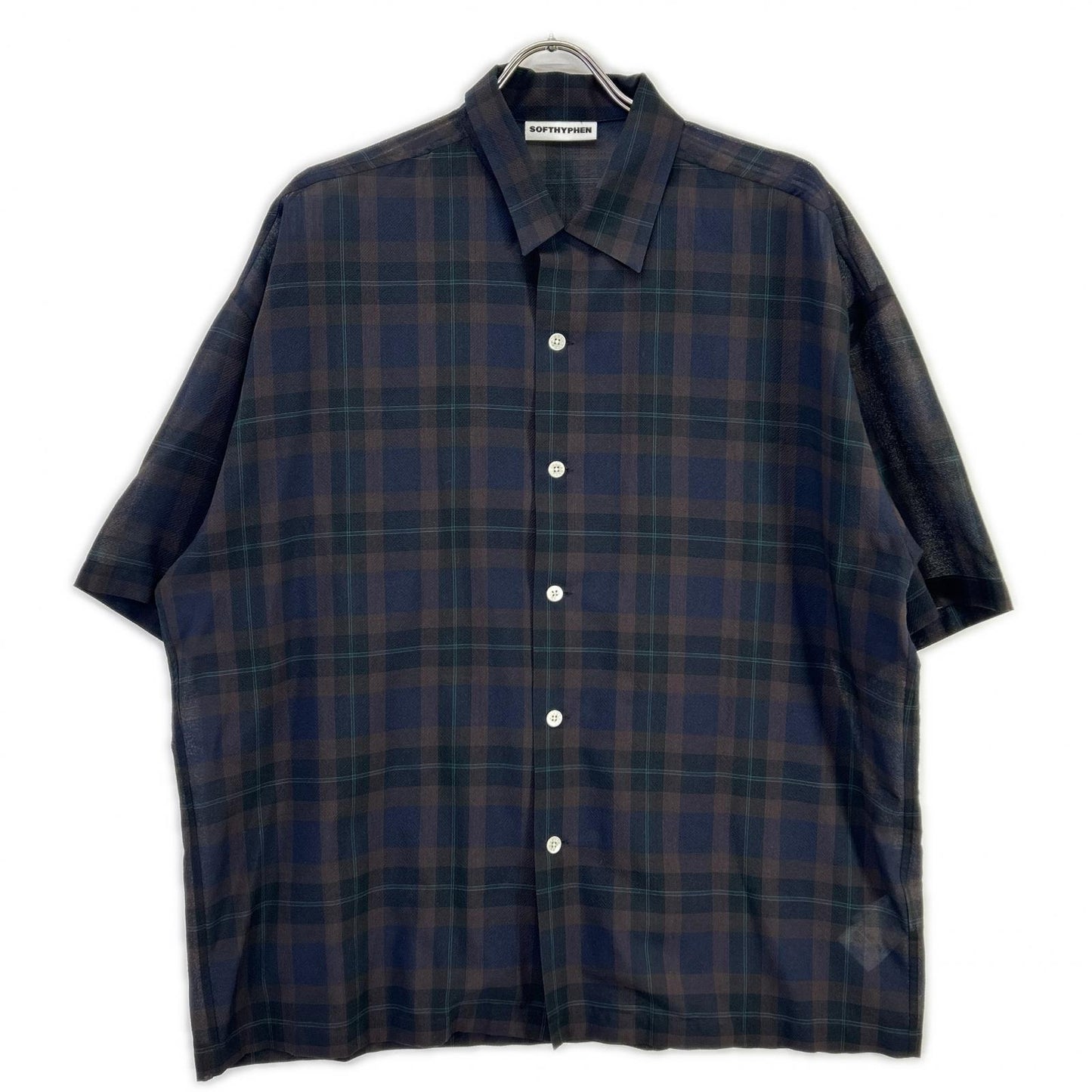 【SALE】 SOFTHYPHEN ソフトハイフン MGMFB241210 ブラウン系 チェック シアー半袖シャツ トップス
