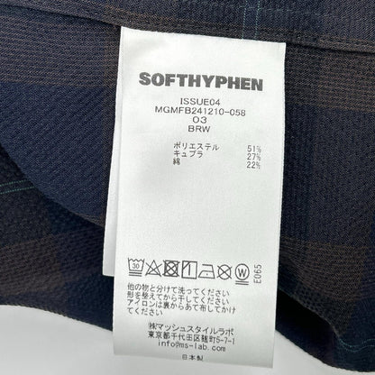 【SALE】 SOFTHYPHEN ソフトハイフン MGMFB241210 ブラウン系 チェック シアー半袖シャツ トップス