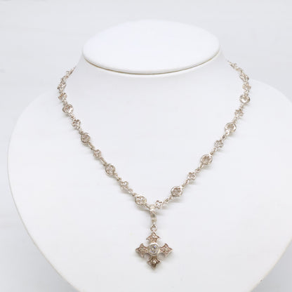 LoreeRodkin ローリーロドキン 925 LARGE FANCY CROSS ファンシー クロス ペンダント・MIXED GOTHIC LINK CHAIN ゴシック リンク チェーン ネックレス