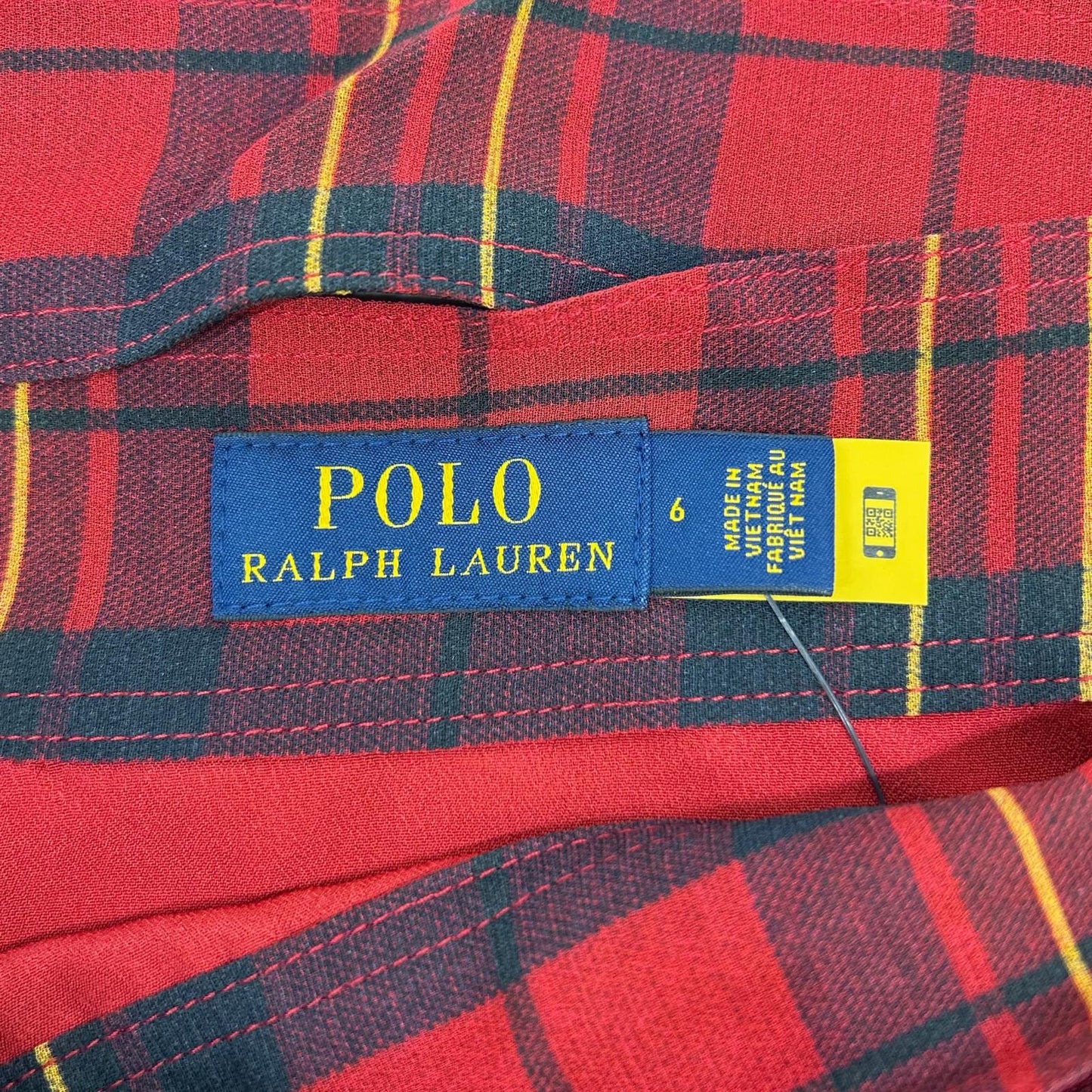 POLO RALPH LAUREN ポロ ラルフローレン レッド チェック ダブル ラップスカート トップス
