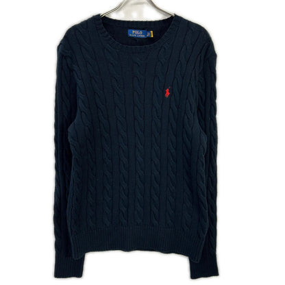POLO RALPH LAUREN ポロ ラルフローレン ネイビー ケーブル コットン セーター トップス