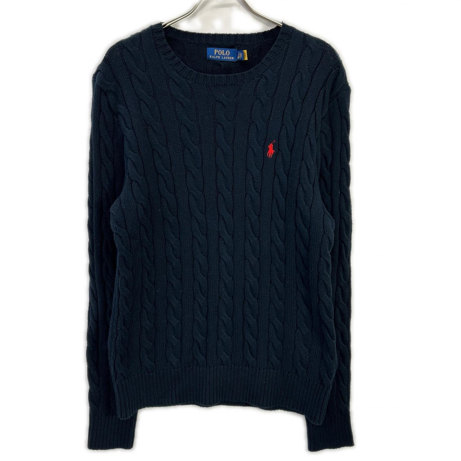 POLO RALPH LAUREN ポロ ラルフローレン ネイビー ケーブル コットン セーター トップス