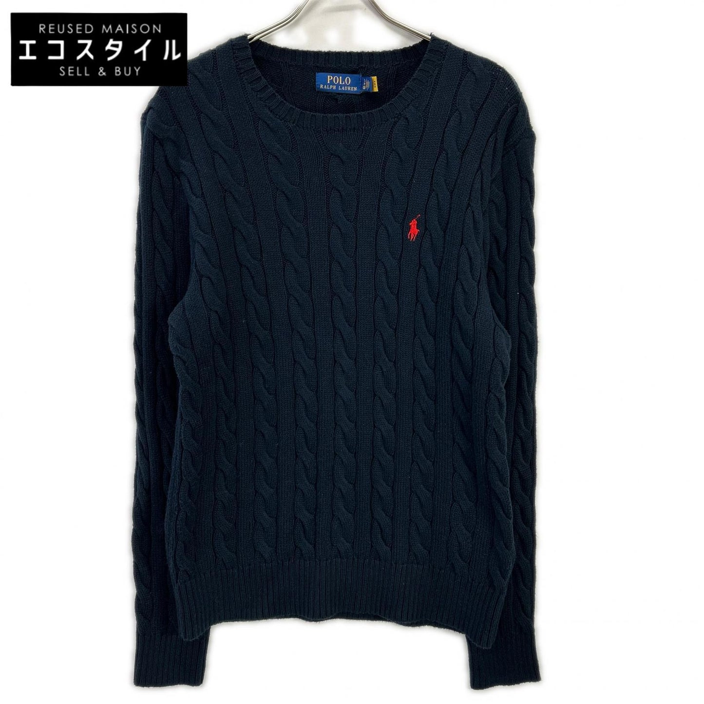 POLO RALPH LAUREN ポロ ラルフローレン ネイビー ケーブル コットン セーター トップス