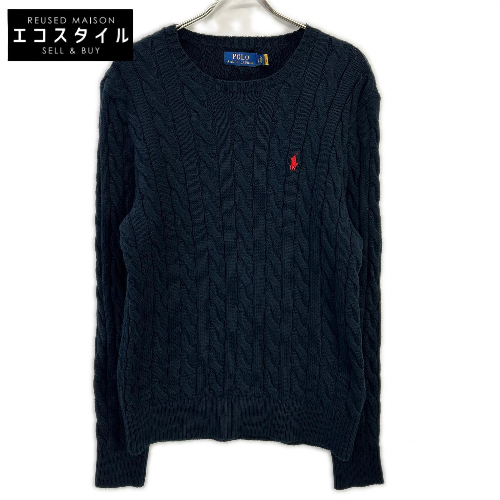POLO RALPH LAUREN ポロ ラルフローレン ネイビー ケーブル コットン セーター トップス