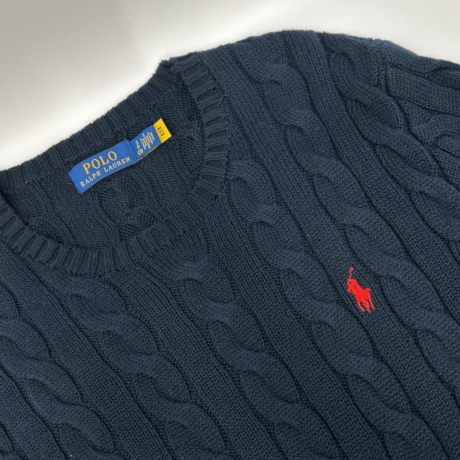 POLO RALPH LAUREN ポロ ラルフローレン ネイビー ケーブル コットン セーター トップス
