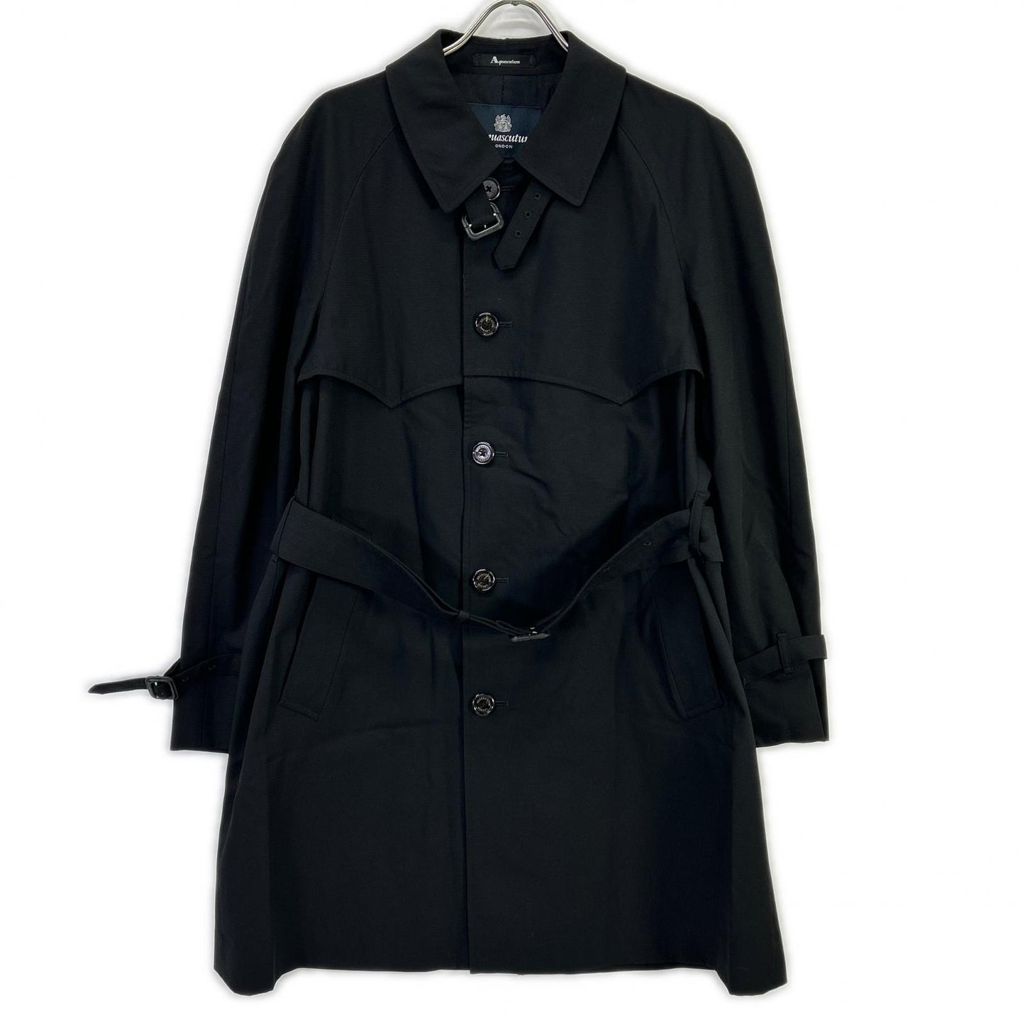 Aquascutum アクアスキュータム ブラック ベルト付き コート コート