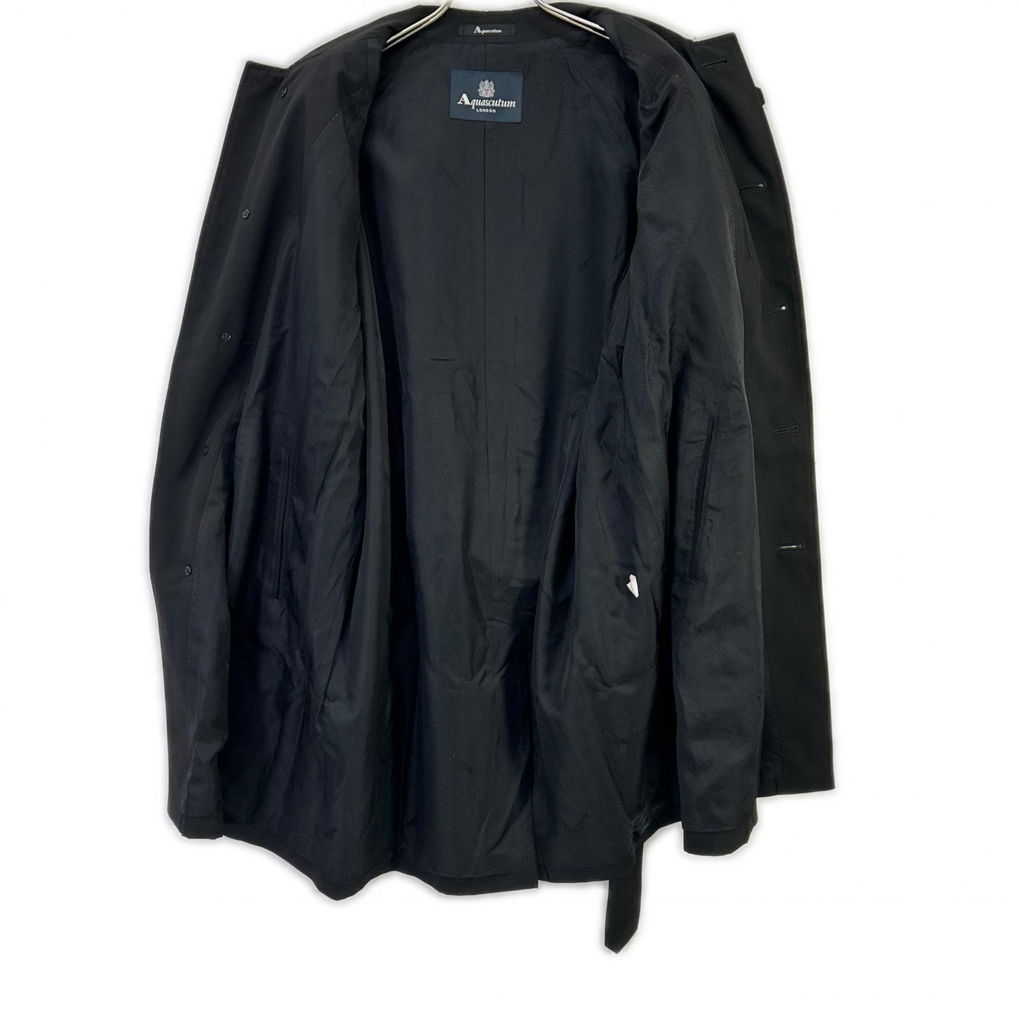 Aquascutum アクアスキュータム ブラック ベルト付き コート コート