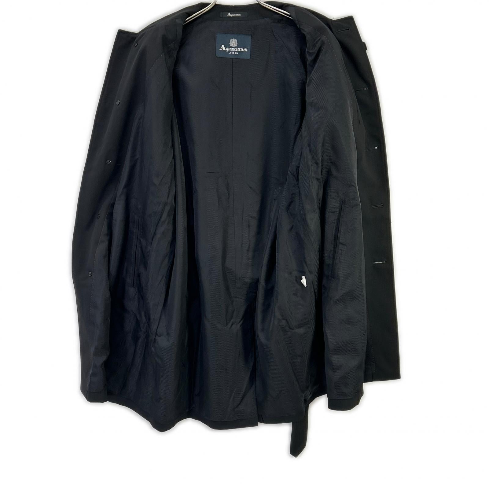 Aquascutum アクアスキュータム ブラック ベルト付き コート コート
