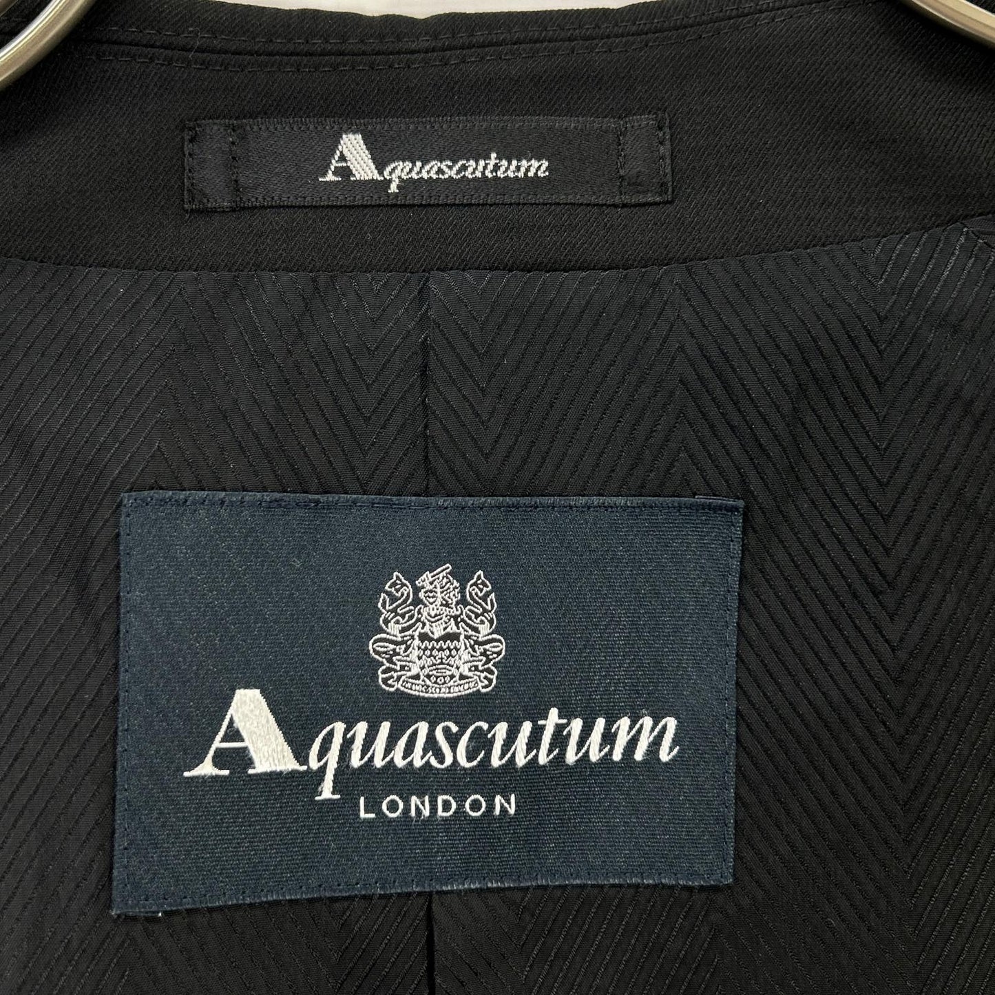 Aquascutum アクアスキュータム ブラック ベルト付き コート コート