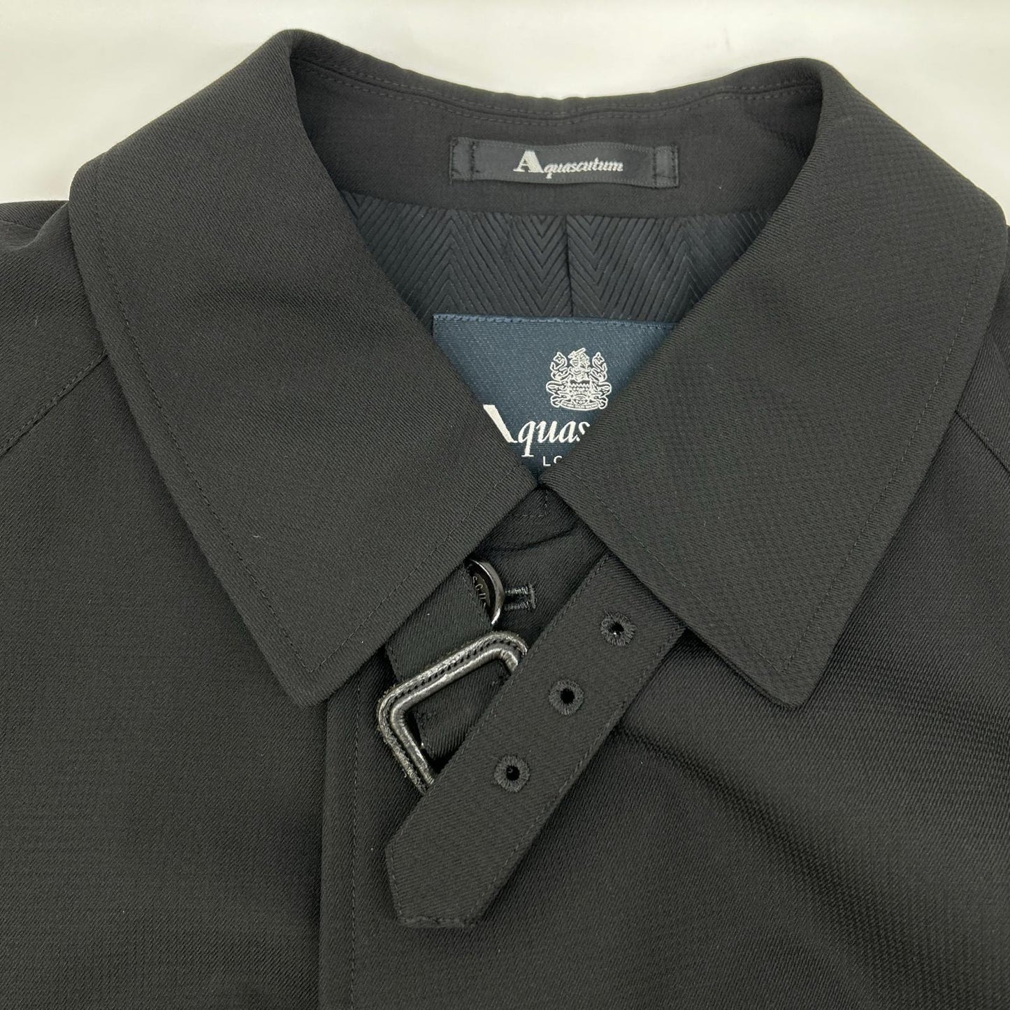 Aquascutum アクアスキュータム ブラック ベルト付き コート コート