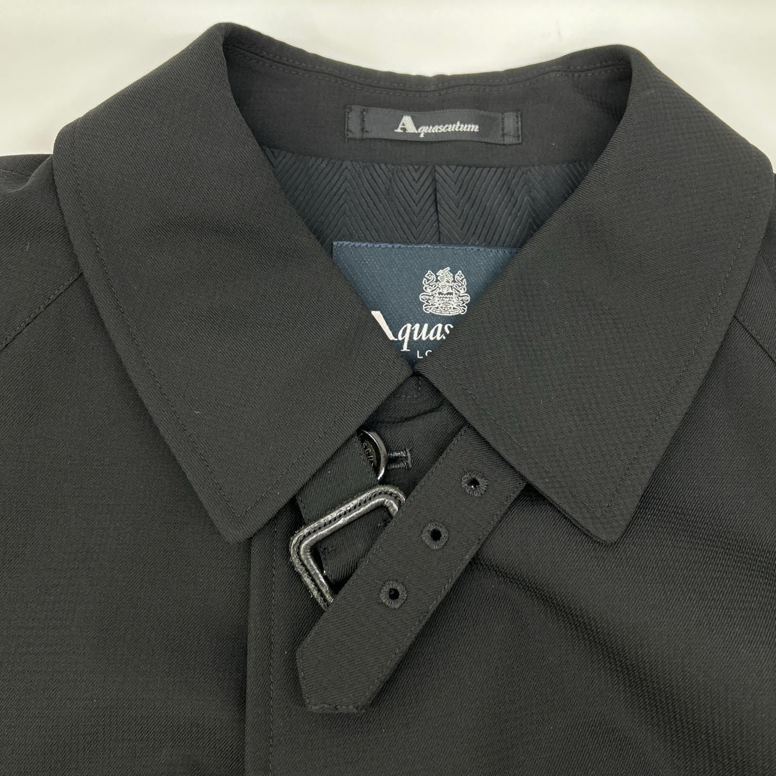 Aquascutum アクアスキュータム ブラック ベルト付き コート コート