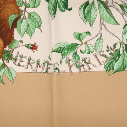 HERMES Hermès [Like new] AU COEUR DES BOIS In the Forest silk scarf