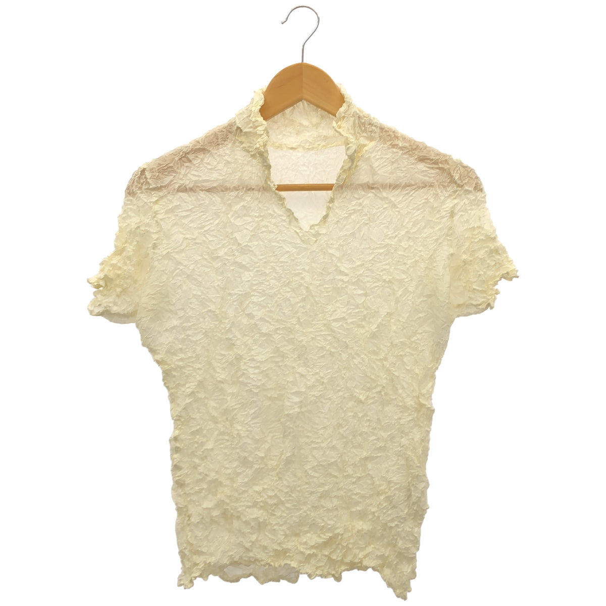 ISSEY MIYAKE イッセイミヤケ IM94-FJ629 アイボリー しわ加工 カットソー トップス