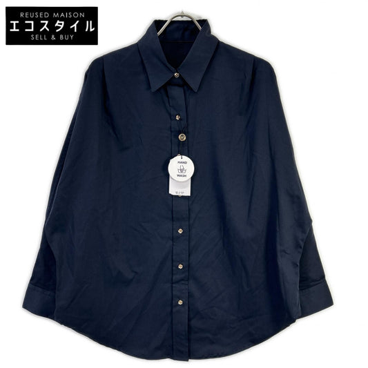 Loungedress ラウンジドレス ネイビー 金釦 長袖シャツ トップス