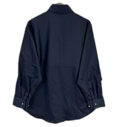 Loungedress ラウンジドレス ネイビー 金釦 長袖シャツ トップス