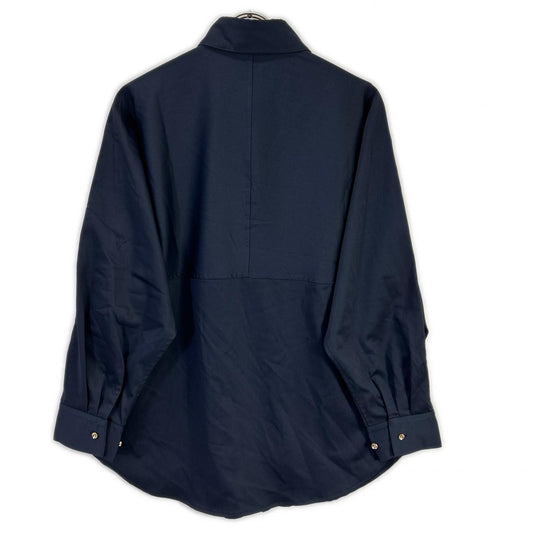 Loungedress ラウンジドレス ネイビー 金釦 長袖シャツ トップス